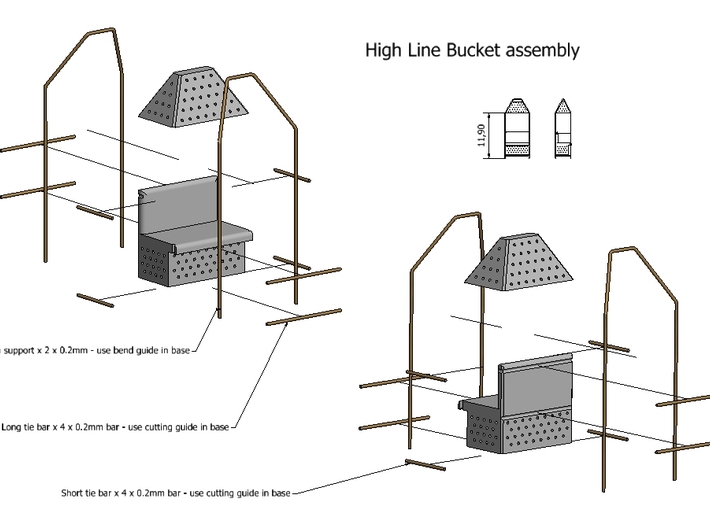 High line Bucket kit 1/96 x 1 3d printed