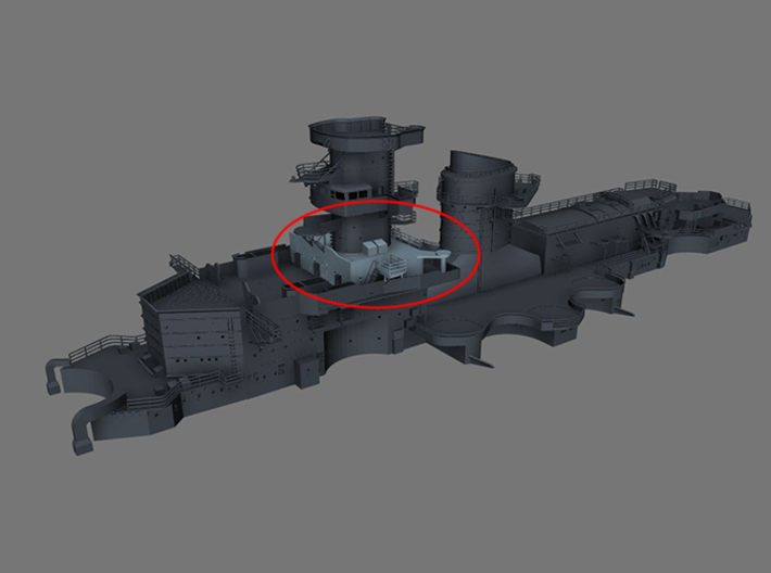 1/100 DKM Scharnhorst Fore Deck 5 3d printed