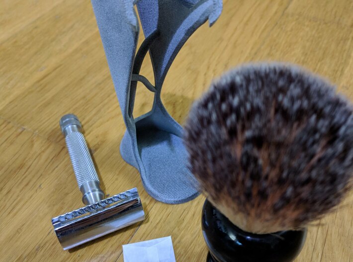 Shaving razor and brush holder 3d printed 
