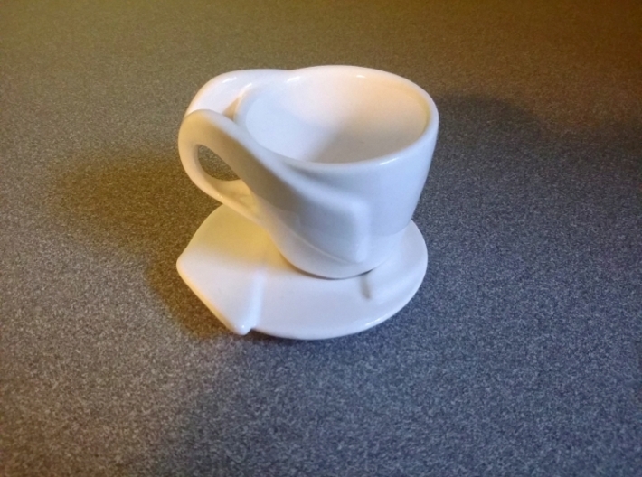 Espresso Cup Saucer: "Open Handle" 3d printed Saucer with Espresso Cup (separately available)