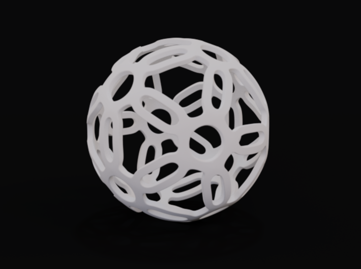 Symmetrical Pattern Sphere 3d printed White Strong (render