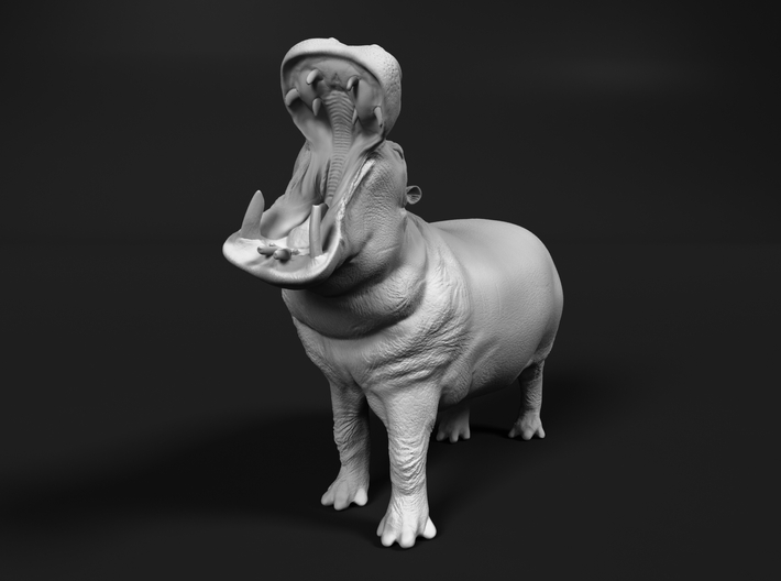 Hippopotamus 1:120 Male with Open Mouth 3d printed 