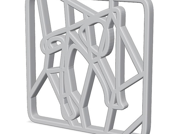 Personalised Voronoi Square Trivet - Porcelain 3d printed