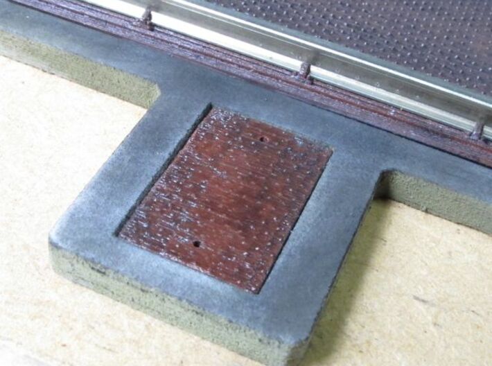 Gleiswaage Spur 0 Betonteil (Bauteil 2/2) 3d printed Mit Pigmentpulver gealtert