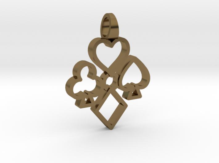 Heart Club Diamond Spade [pendant] 3d printed