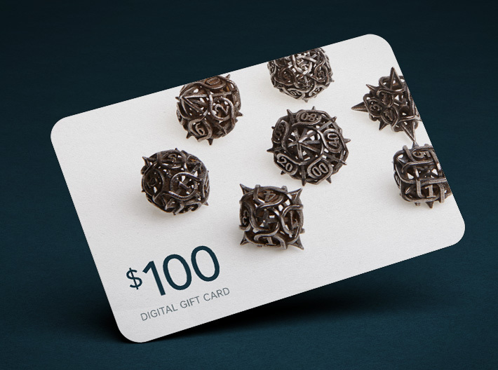 $100 Digital Gift Card 3d printed