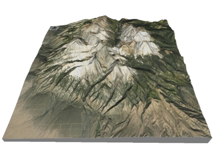 Blanca Peak Map: 6&quot;x6&quot; 3d printed