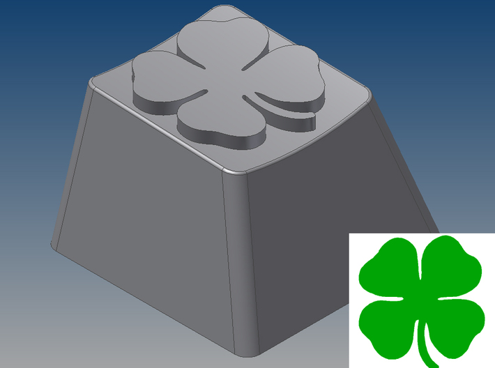 Four-Leaf Clover Keycap (R4, 1x1) 3d printed