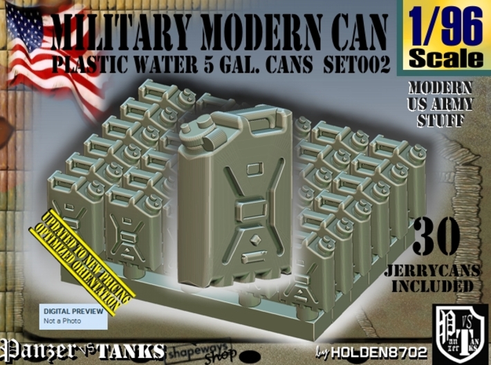 1/96 Modern Military WATER Can Set002 3d printed