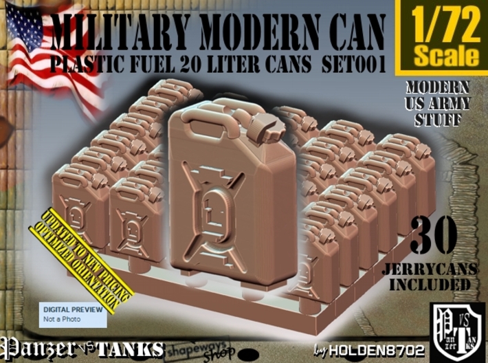 1/72 Modern Military FUEL Can Set001 3d printed