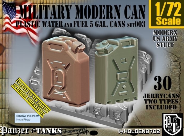 1/72 Modern Military FUEL+WATER Can Set003 3d printed