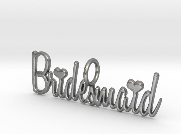 Bridesmaid Heart Pendant 3d printed