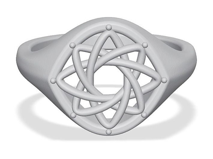 The Feminine Light Signet Ring 3d printed