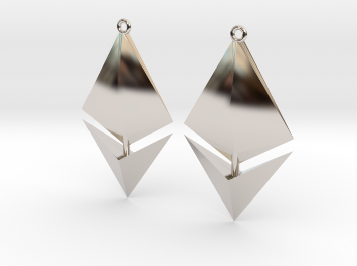 Ethereum Earring Pendants 3d printed