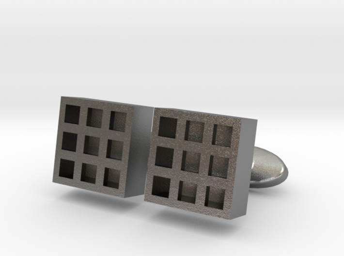 Square Cell Cufflinks 3d printed