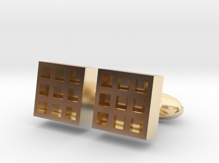 Square Cell Cufflinks 3d printed