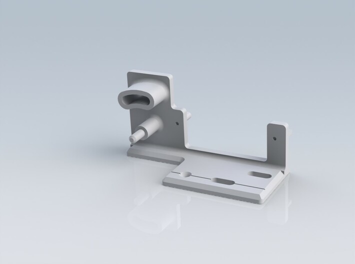 Railroad point, switch, turnout Servo Bracket x 8 3d printed CAD render, front view.