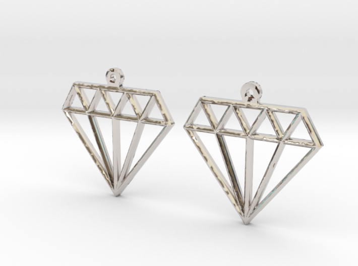 diamond_earring Pair 3d printed