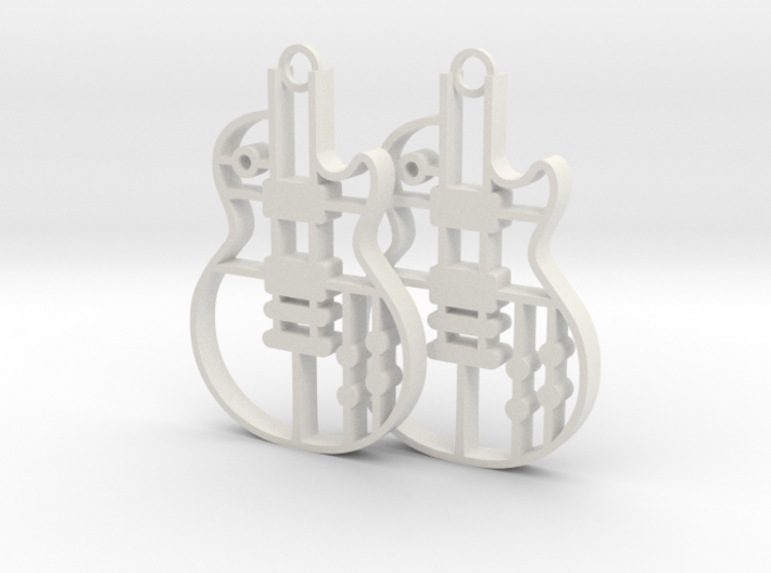 Les Paul Earrings in different plastic 3d printed