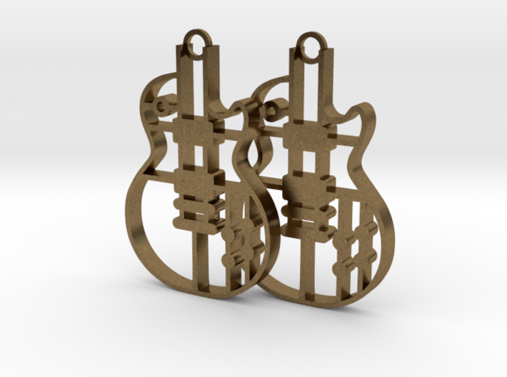 Les Paul_Earrings_in different metal 3d printed