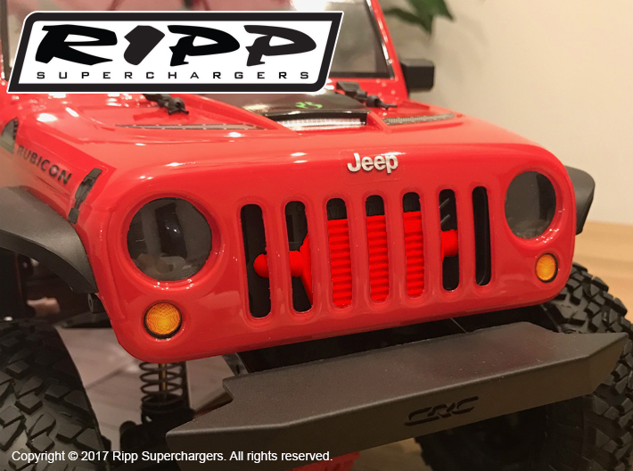RS10006 Ripp Intercooler 2017 JK - RED 3d printed Shown installed in the Axial 2017 JK (sold separately).