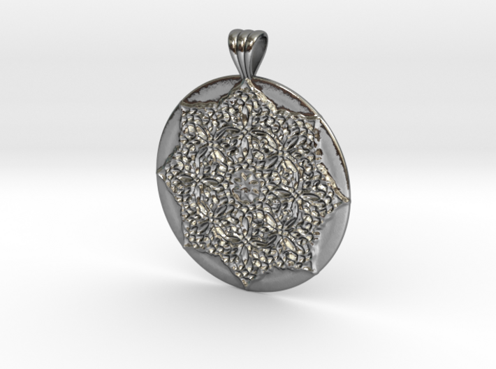 Victorian Medallion with scalloped bail 3d printed