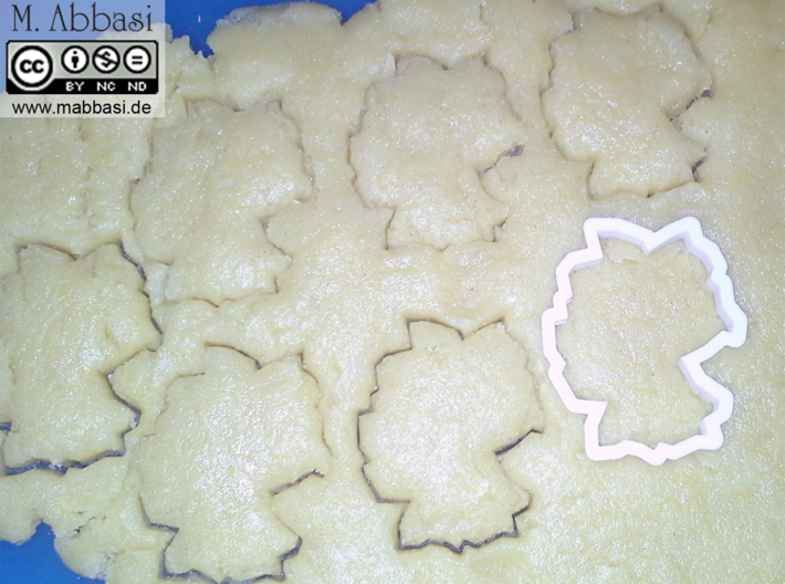 Cookie cutter (2 p.) - Map of Germany 3d printed the cutter in action