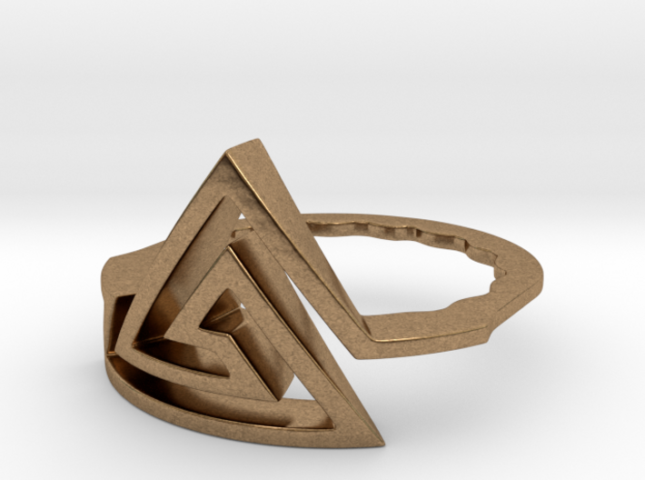 Triangular Spiral Ring, Size 7 3d printed
