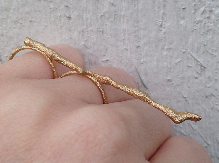 Twig Double Ring 3d printed 