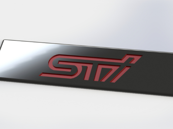 STI Floor Mat Badge for WeatherTech Liners 3d printed Example: Customer may choose to paint logo