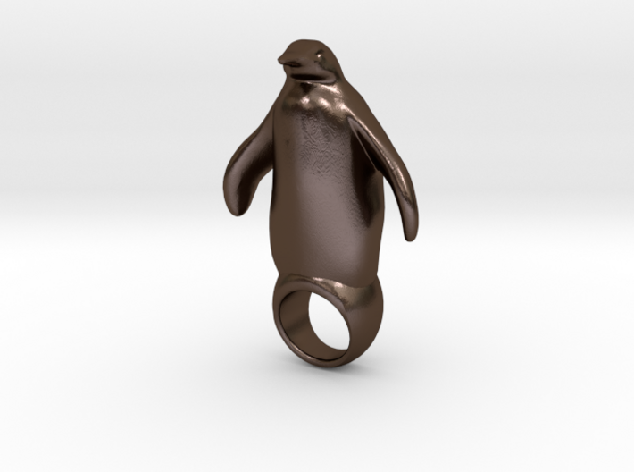 silly big penguin ring SIZE 8 3d printed