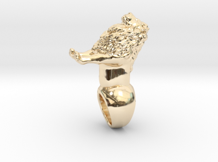 big silly lion ring size 9 3d printed
