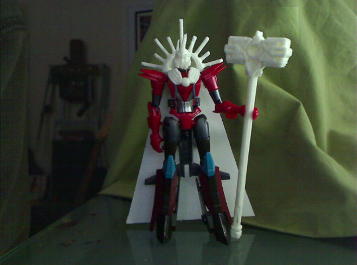 Mistress of Flame head for RID Windblade 3d printed test print from my 3d printer