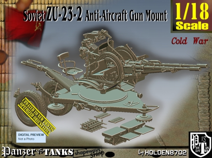 1-18 Soviet ZU-23-2 AA Gun 3d printed