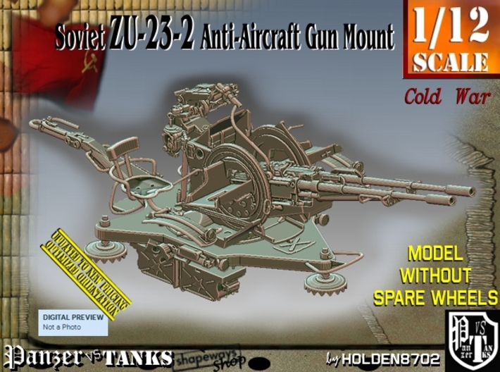 1/12 Soviet ZU-23-2 AA Gun W-o Wheels 3d printed