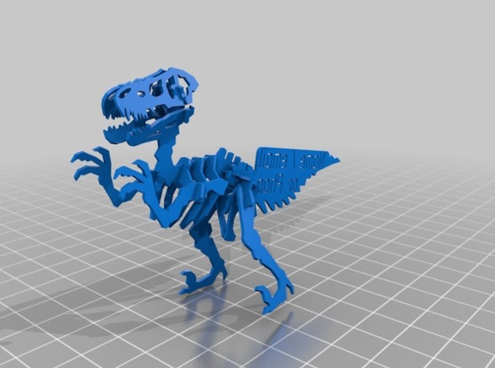 Velociraptor business card puzzle 3d printed 