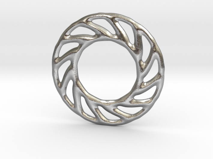Soft spiral mandala shape for earrings or pendant 3d printed