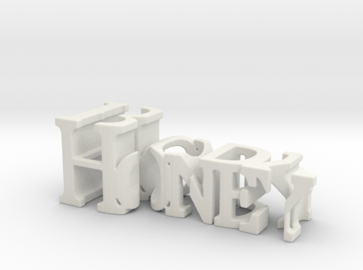 3dWordFlip: Honey/Body 3d printed