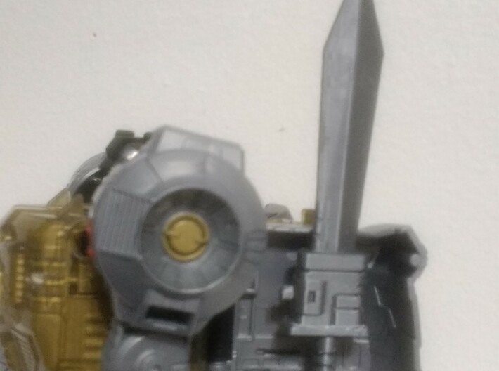 G1 style Sword for PotP Grimlock 3d printed weapon can be stored