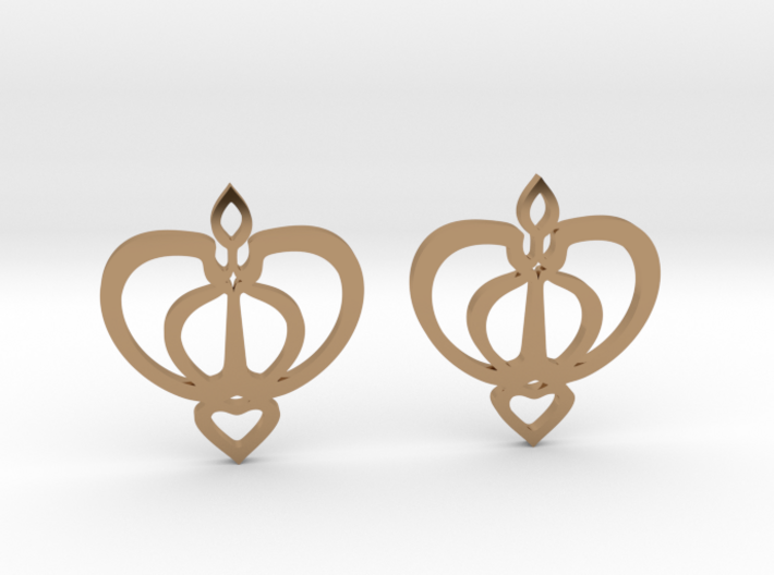 Earrings with a heart motif 3d printed