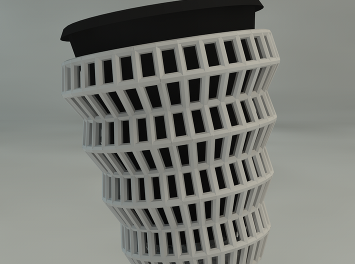 Wireframe Espresso Cup (Inner Ceramic Cup) 3d printed A render of the 2 parts.