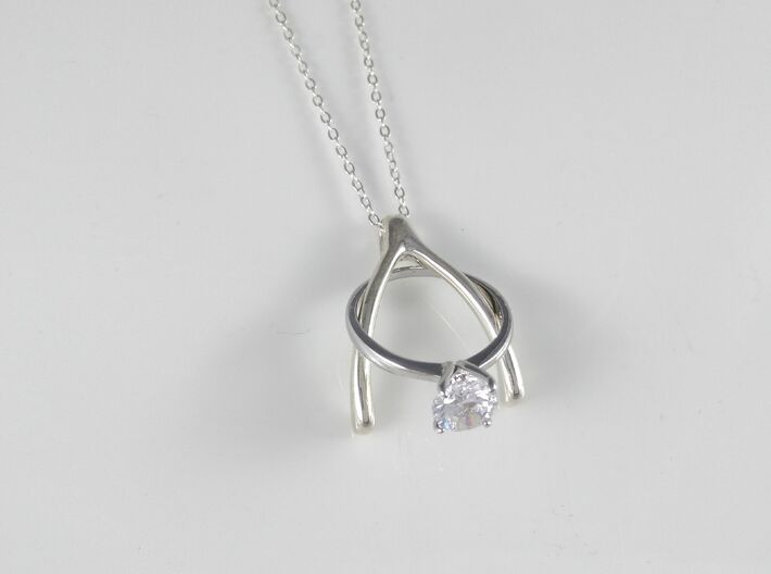 Double Geometric Ring Holder Necklace - Curlicue NZ Eco Jewellery