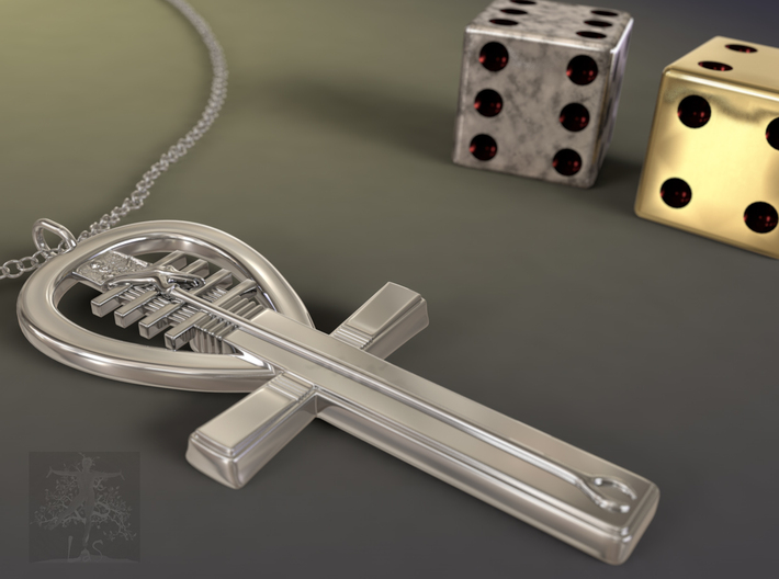 Egyptian Ankh a Replica of an ancient symbol of li 3d printed Polished Silver-Not a real image