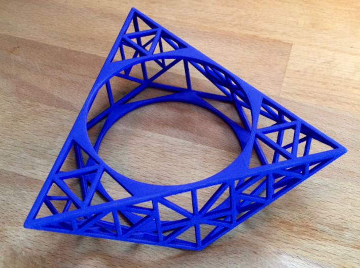 TRIA ARCHITECT - 3D PRINTED HERO CUFF/BANGLE 3d printed Tria Hex Raw in Blue Strong Flexible ( actual print