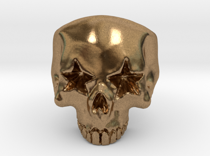 Joker's Star-Eyes Skull Ring - Metals 3d printed