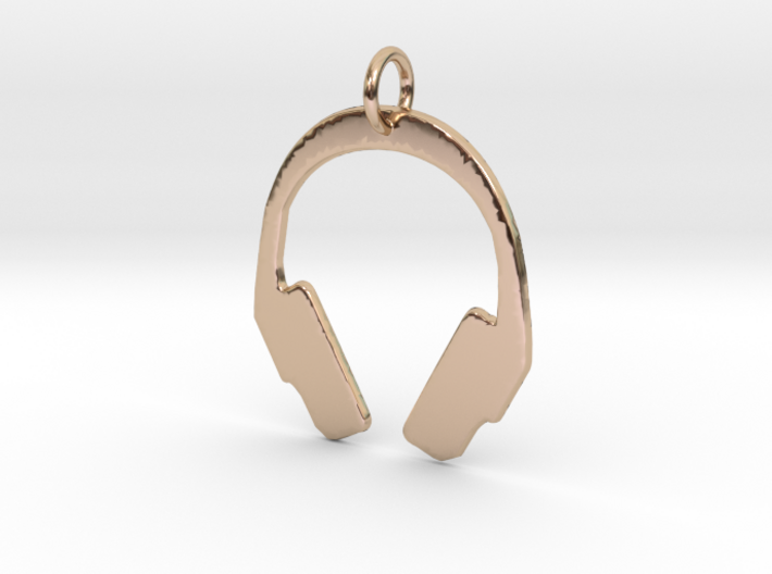 Headphones Precious Metal Pendant 3d printed