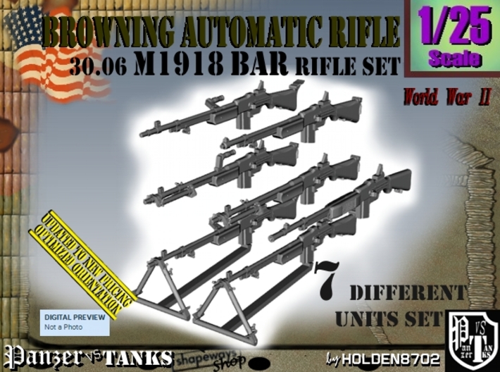 1/25 Browning BAR 1918A2 Set001 3d printed