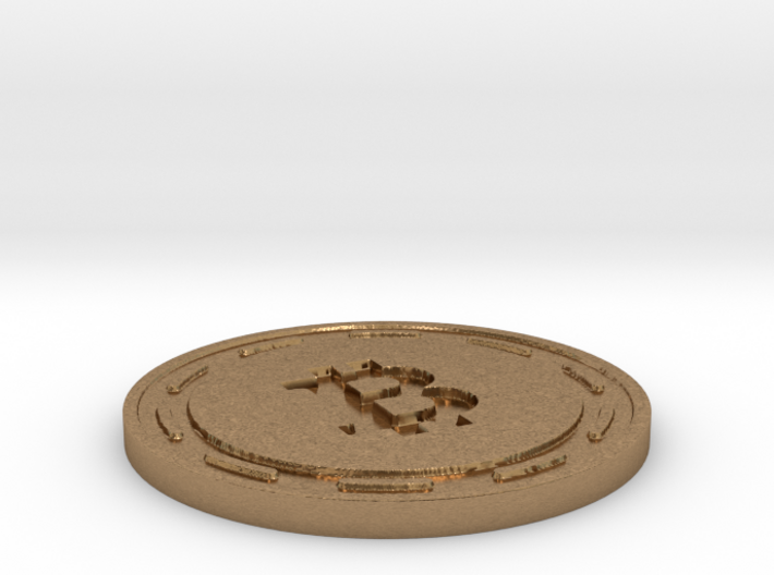 Bitcoin Themed Coaster 3d printed