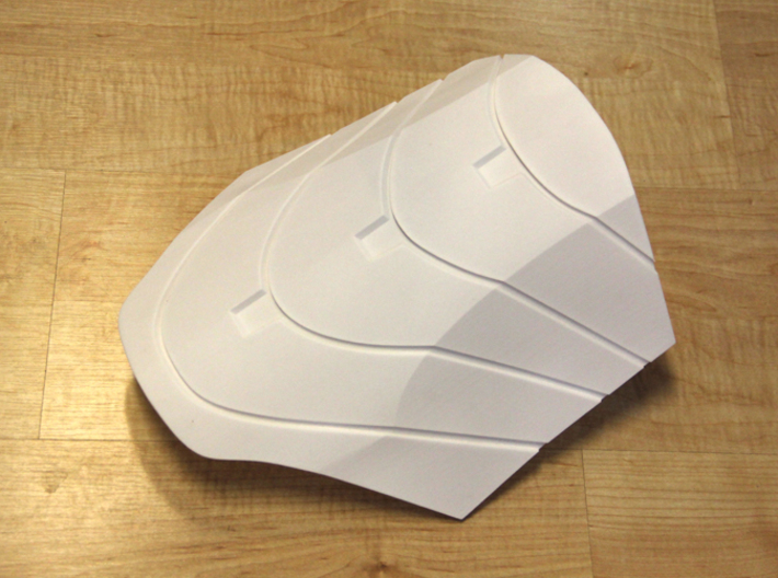 Iron Man Mark IV Abdominal Plate 3d printed Actual 3D print using the Strong and Flexible Plastic