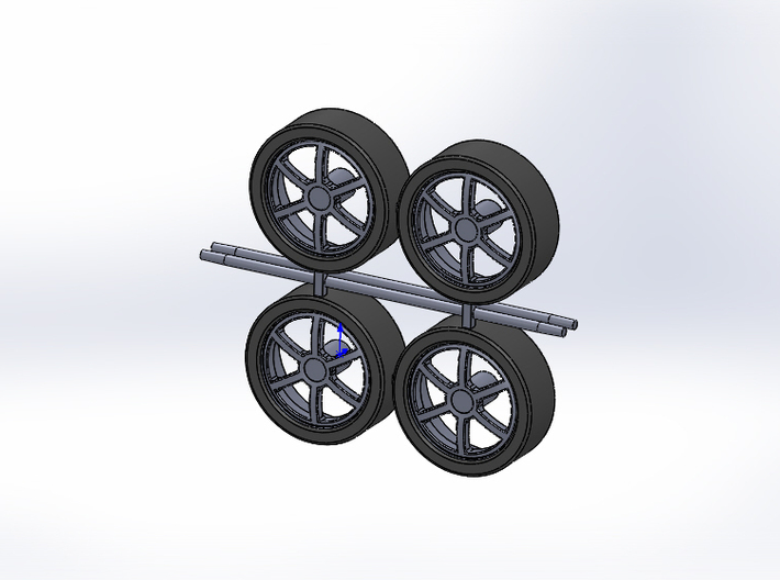 Wheels 6-spoke 3d printed